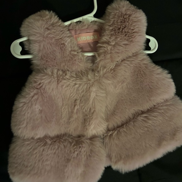 Mauve Pink/Purple Fur Vest Toddler 2T Winter Warm - Picture 2 of 2
